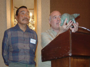Elliot Waldman and ???at the 2003 meeting of the Inuit Art Society in Evanston