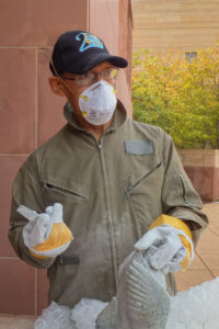 Pootoogook Qiatsuk, a widely exhibited, multi-dimensional artist who creates prints, sculpture, and jewelry at the 2014 Inuit Art Society Meeting in Indianapolis.
