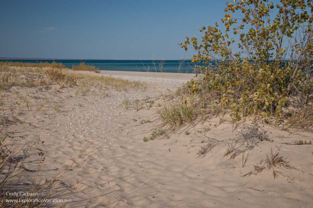 Photo of a sand beach in Sleeping Bear Dunes National Lakeshore on Lake Michigan in Wisconsin in 2007 © Cindy Carlsson at CindyCarlsson.com