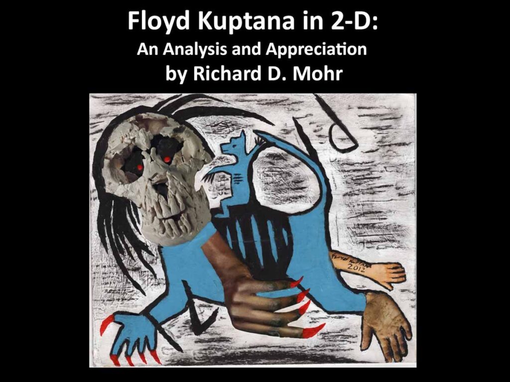 Photo of the title slide from Richard Mohr's presentation "Floyd Kuptana in 2-D" on InuitArtSociety.org