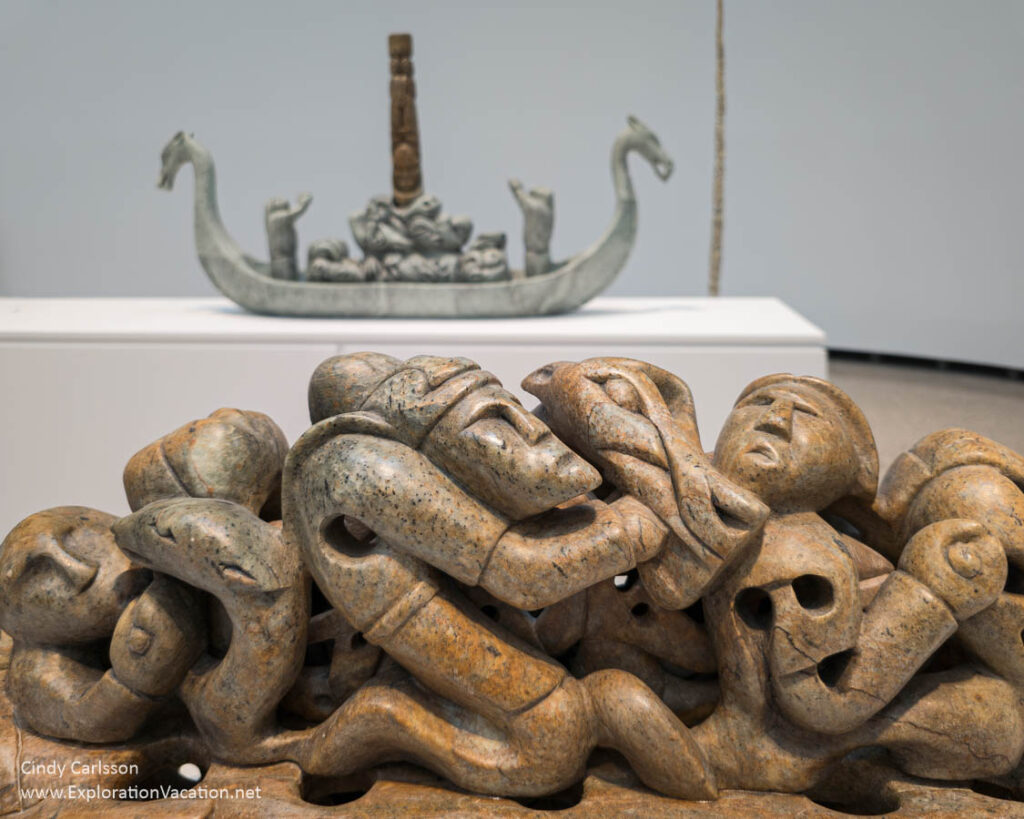 Abraham Anghik Ruben; Trilogy "Neolithic, Bronze Age, Iron Age" -- New World, 2019; Brazilian soapstone