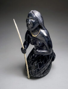 Adam Alorut SEDNA; stone, antler, and sinew. (Photo from Feheley Fine Arts in Toronto)