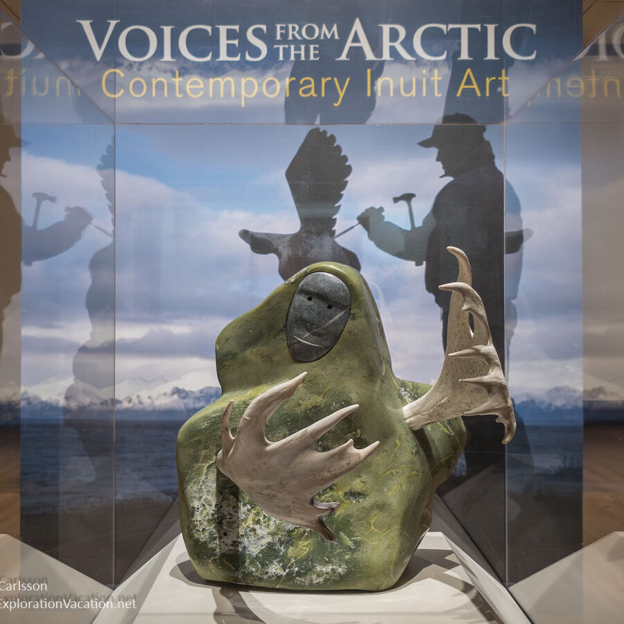 Mattusie Iyaituk sculpture "Old Woman Singing Traditional Song"