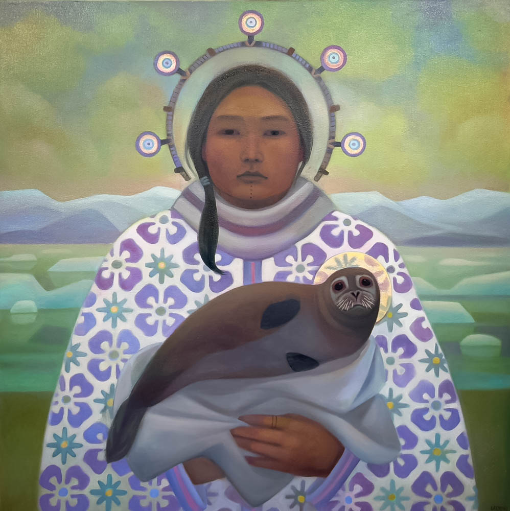 Linda Infante Lyons (Alutiiq, b. 1959), Isuwiq, Guardian of the Sea, 2025. Alaska Native Museum Sovereignty Collection. © Linda Infante Lyons. Image courtesy of the artist.