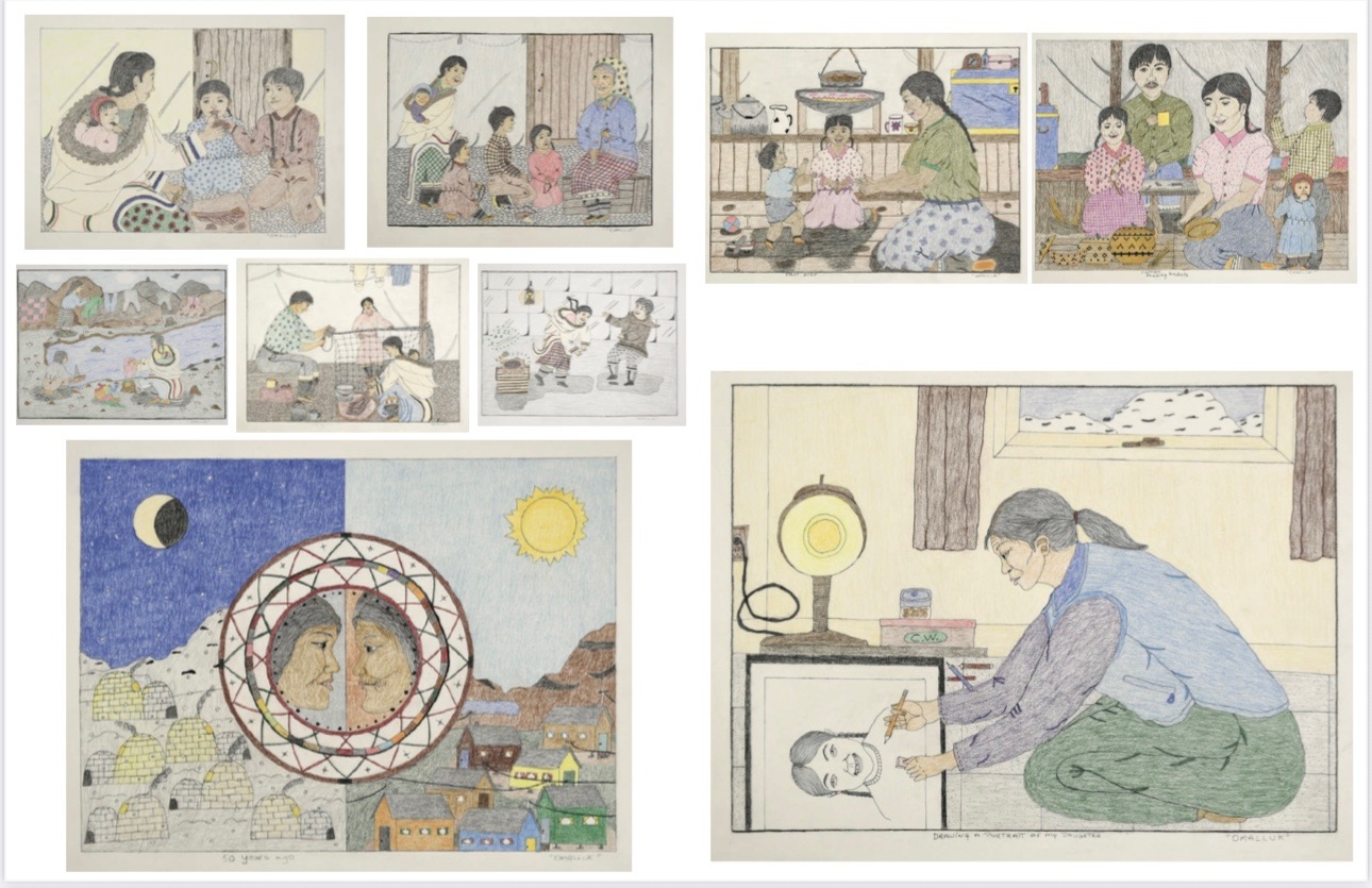 A group of Inuit drawings.